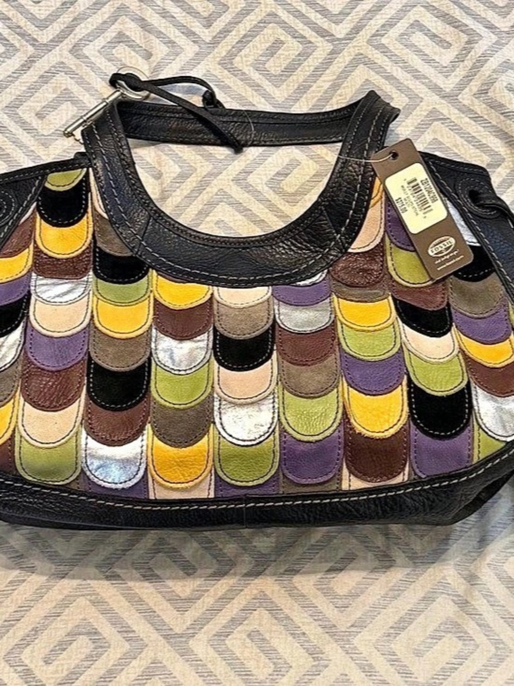 Fossil Fiftyfour Multicolor Leather Shoulder Bag NWT